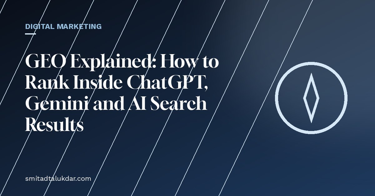 GEO Explained: How to Rank Inside ChatGPT, Gemini and AI Search Results — article banner
