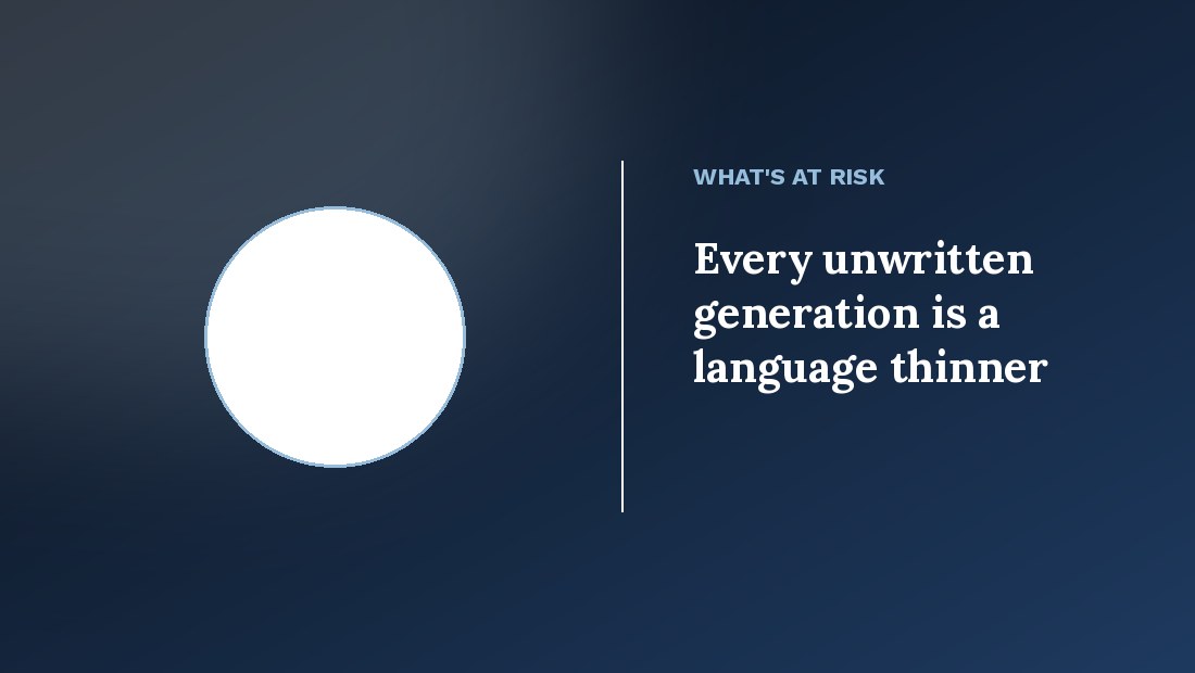 Every unwritten generation is a language thinner — indigenous languages Northeast India