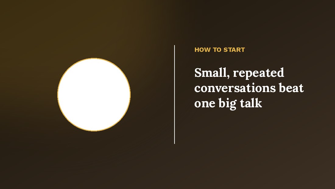 Small, repeated conversations beat one big talk — body safety talk children India